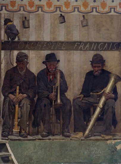 Grimaces et misère - Les Saltimbanques (les musiciens), 1888. Creator: Fernand Pelez.