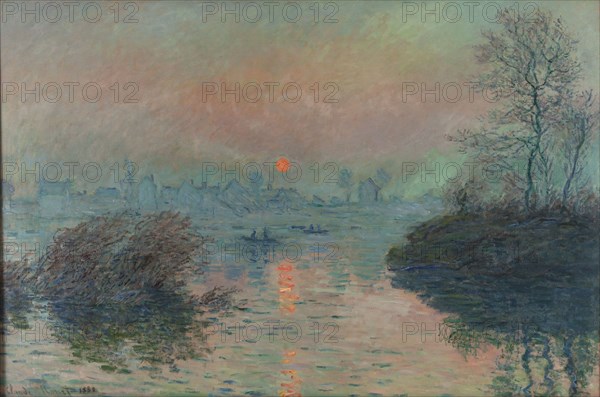 Soleil couchant sur la Seine à Lavacourt, effet d'hiver, 1880. Creator: Claude Monet.