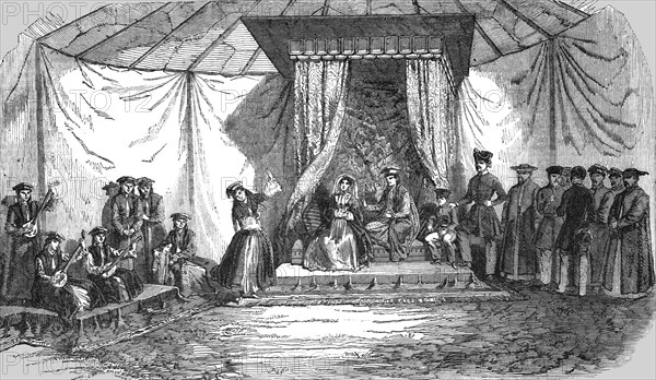 'Visit of an English Family to a Tartar Chief in the Crimea', 1854. Creator: Unknown.