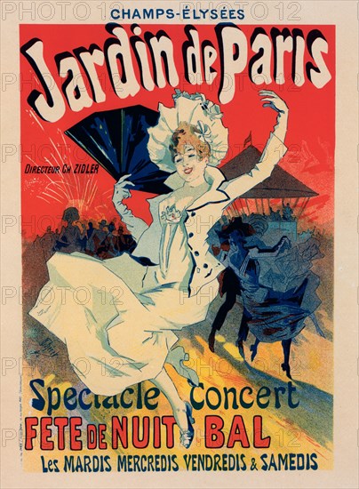 Affiche pour le "Jardin de Paris"., c1897. [Publisher: Imprimerie Chaix; Place: Paris]