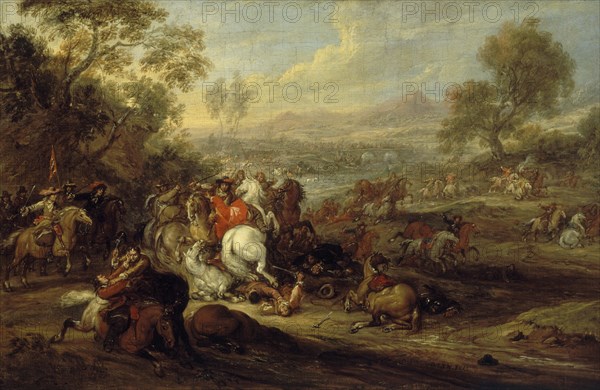 Choc de cavalerie ou Combat de cavalerie, between 1652 and 1690. Battle scene, cavalry.