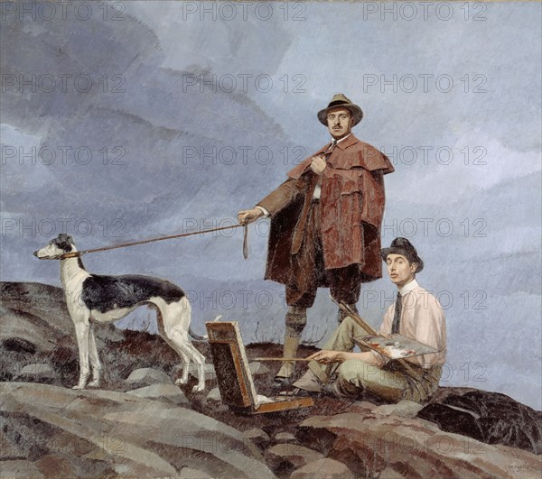 Dunoyer de Segonzac and Boussingault painting, 1914. Creator: Bernard Boutet de Monvel.