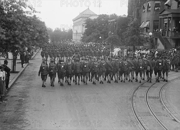 American University Training Camp - Unit From Training Camp Marching Through City, 1917.