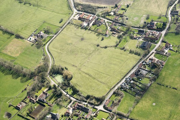 Earthwork remains of the shrunken medieval village of South Carlton, Lincolnshire, 2018.