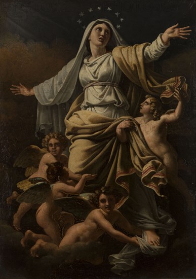 Esquisse pour la chapelle du lycée Louis-le-Grand : L'Assomption de la Vierge, c.1828. T