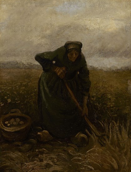 Woman Lifting Potatoes, 1885. Found in the collection of the Van Gogh Museum, Amsterdam.