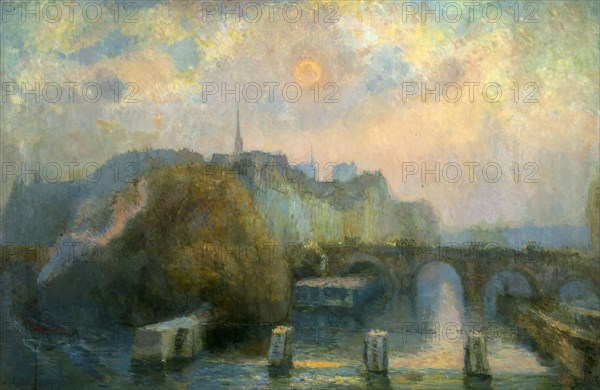 La Cité, Paris, matinée d'automne, 1909. The Île de la Cité, Paris, on an autumn morning.