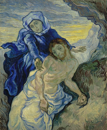 Pietà (after Delacroix), 1889. Found in the collection of the Van Gogh Museum, Amsterdam.