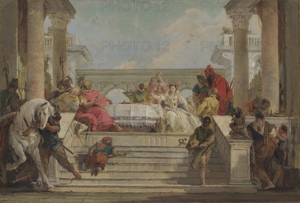 The Banquet of Cleopatra, 1740s. Found in the collection of the National Gallery, London.