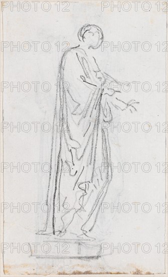 Statue of a Roman Woman (Female Deity?) Seen from the Side [verso], probably c. 1754/1765.