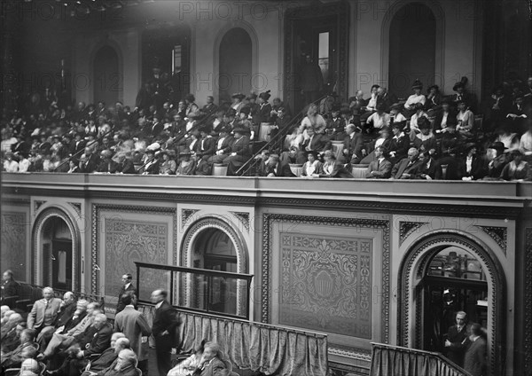 Wilson Before Congress...Shows Gallery And Rear of Chamber, 1913. Creator: Harris & Ewing.