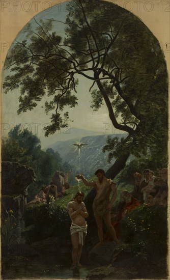 Esquisse pour l'église de la Trinité : Le Baptême du Christ, c.1877. The Baptism of Christ.