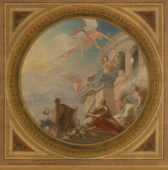 Esquisse pour la mairie du 6ème arrondissement de Paris. Liberté. Egalité. Fraternité, 1887.