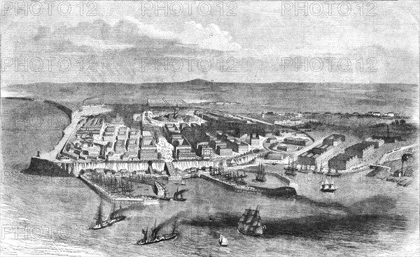 'General View of the Town and Harbours of Odessa, on the Black Sea', 1854. Creator: Unknown.