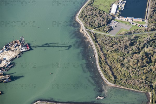 Second World War D Day landing craft slipways at Horsea Island, Portsmouth, Hampshire, 2020.