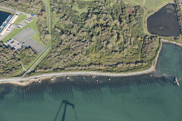 Second World War D Day landing craft slipways at Horsea Island, Portsmouth, Hampshire, 2020.