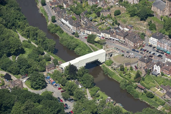 The Iron Bridge undergoing restoration, Ironbridge, Shropshire, 2018. Creator: Damian Grady.