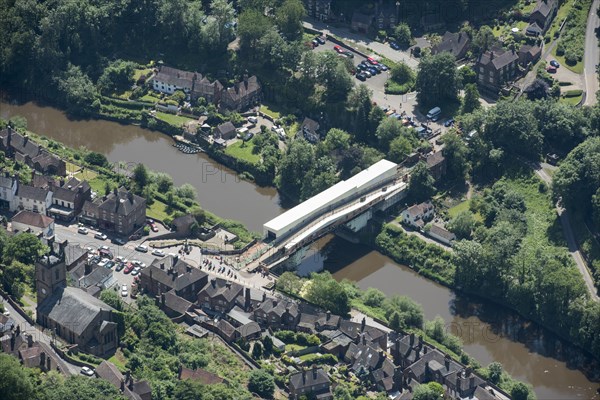 The Iron Bridge undergoing restoration, Ironbridge, Shropshire, 2018. Creator: Damian Grady.