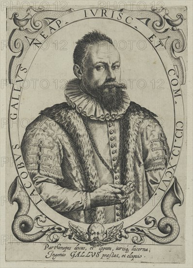 Portrait of the composer Jacobus Gallus (1550-1591), First Half of 17th . Private Collection.
