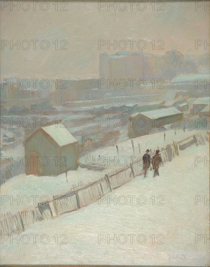 Snow in Montmartre, End of 19th . Found in the collection of the Musée des Beaux-Arts, Reims.