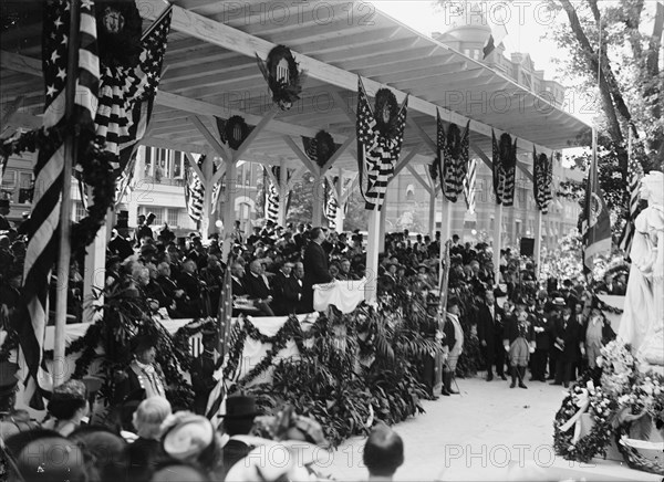 Statue of Commodore John Barry unveiled, Washington DC, 16 May 1914.  Creator: Harris & Ewing.