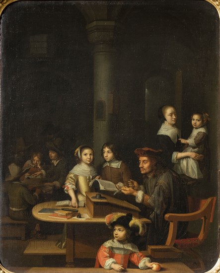 The little class, End of 17th . Found in the collection of the Musée des Beaux-Arts, Verviers.