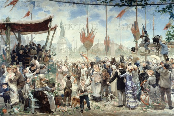 14 Juillet 1880, inauguration du monument à la République, 1882. Creator: Alfred Philippe Roll.