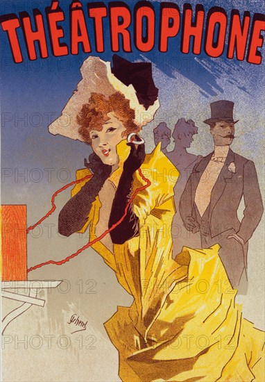 Affiche pour la Compagnie de "Théâtrophone"., c1896. [Publisher: Imprimerie Chaix; Place: Paris]