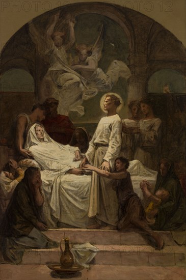 Esquisse pour l'église Saint-Augustin : La mort de sainte Monique, 1874. The death of St Monica.