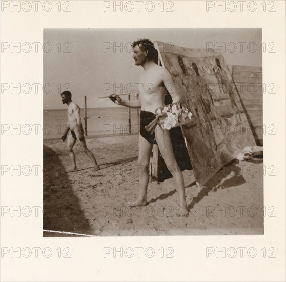 Edvard Munch at the Beach in Warnemünde, 1907. Found in the collection of the Munch Museum, Oslo.