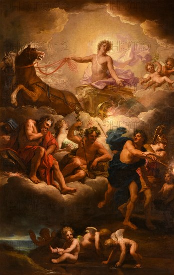 Apollo Driving the Chariot of the Sun, Between 1680 and 1690. Creator: Jouvenet, Jean (1644-1717).