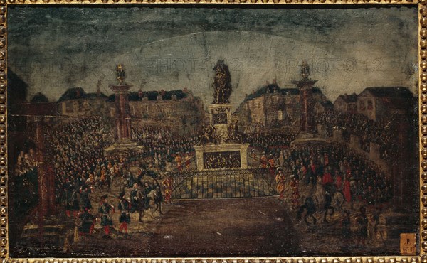 Inauguration of the statue of Louis XIV, place des Victoires..., March 28, 1686. Creator: Unknown.