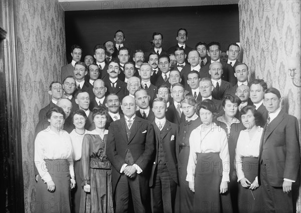 John Barrett At His Residence. Working Force of Pan American Union, 1915. Creator: Harris & Ewing.