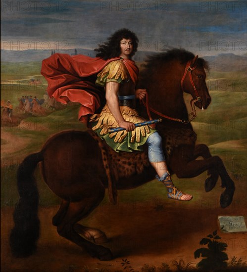 Louis XIV, King of France (1638-1715) on horseback, ca 1675. Creator: Mignard, Pierre (1612-1695).