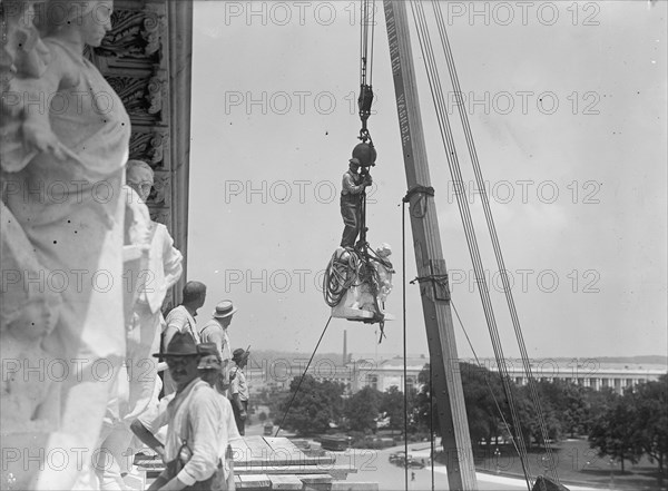 U.S. Capitol - Pediment On House Front; Sculpture By Paul Bartlett, 1916. Creator: Harris & Ewing.