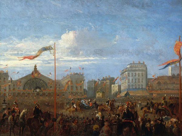 Arrival of Queen Victoria and Prince Albert at the Gare de l'Est, August 18, 1855.  Creator: Unknown.