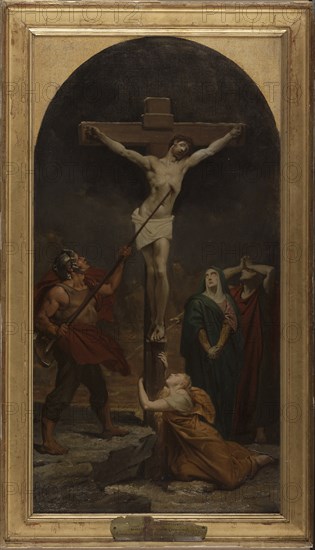 Esquisse pour l'église Saint-Louis-en-l'Ile : Le Christ en Croix, 1874. Creator: Jules-Joseph Dauban.