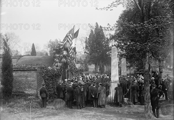 Allied Commission To U.S. At Mount Vernon: Groups At Tomb of Washington, 1917. Creator: Harris & Ewing.