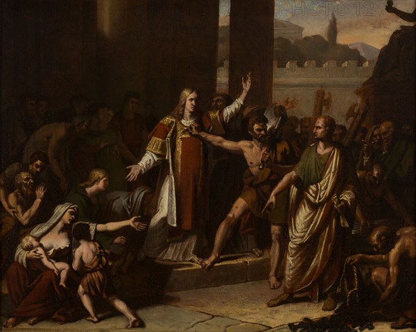 Sketch for the church of Saint-Laurent : St Laurence's martyrdom, c.1817. Creator: Pierre-Félix Trézel.