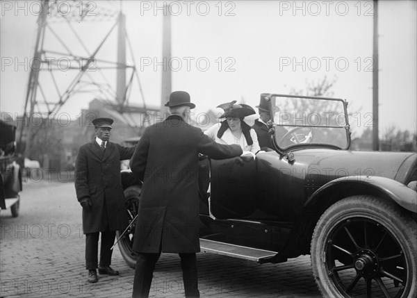 Allied Commission To U.S. Boarding Mayflower...Secretary And Mrs. Mcadoo, 1917.  Creator: Harris & Ewing.