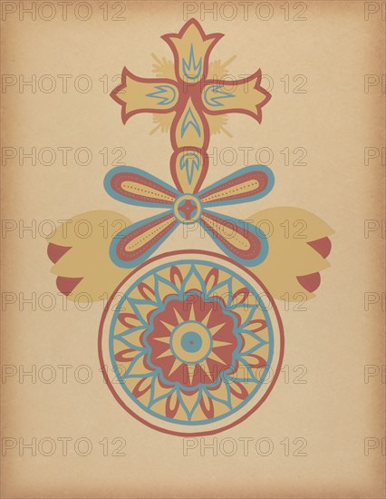 Santa Barbara Mission Doorway Design from the portfolio "Decorative Art...", 1935/1942. Creator: Unknown.