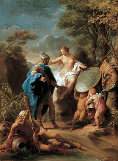 Venus Presenting Aeneas with Armour Forged by Vulcan, 1748. Creator: Batoni, Pompeo Girolamo (1708-1787).