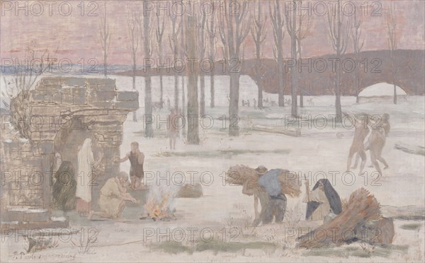 Winter, sketch for the Hôtel de Ville in Paris, between 1889 and 1892. Creator: Pierre Puvis de Chavannes.