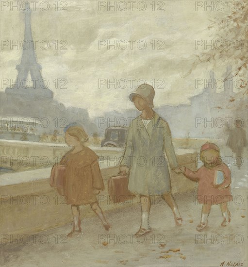 The city: sketch for the playground of the girls' school in rue Dupleix..., c.1933.  Creator: Henri Nozais.
