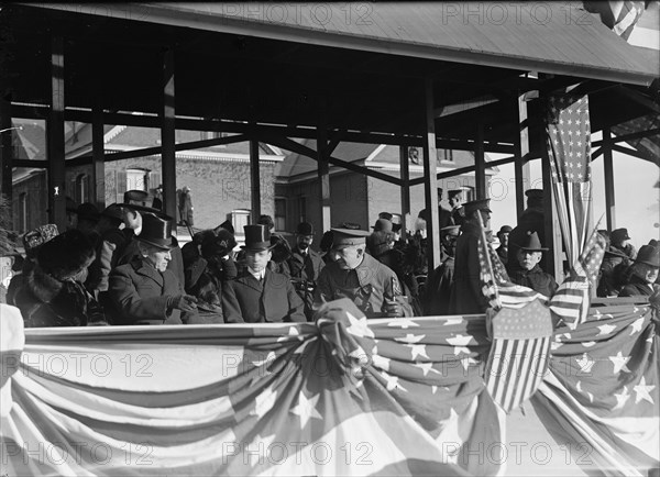 Woodrow Wilson and Newton Diehl Baker, Fort Myer Officers' Training School, 1917.  Creator: Harris & Ewing.