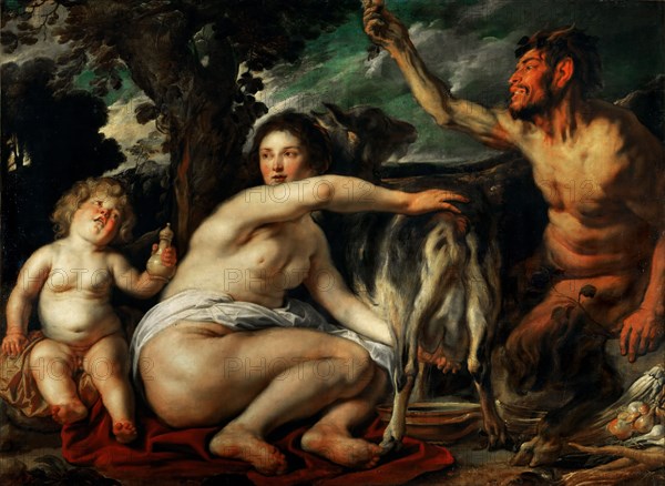 The Childhood of Zeus (Infant Zeus Fed by the Goat Amalthea), c. 1640. Creator: Jordaens, Jacob (1593-1678).