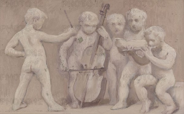 Esquisse pour la salle des fêtes de l'Hôtel de Ville : Musique, between 1889 and 1895. Creator: Albert Aublet.