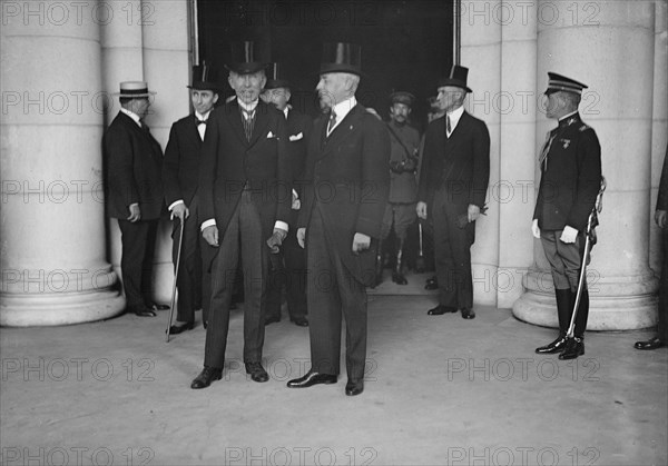 Belgian Mission To U.S., Baron Ludovic Moncheur...and Secretary Robert Lansing...1917. Creator: Harris & Ewing.