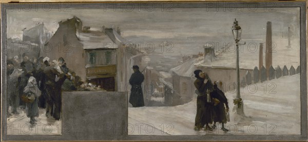 Esquisse pour le cabinet du préfet de l'Hôtel de Ville de Paris : La Famine, 1889. Creator: Paul Louis Delance.