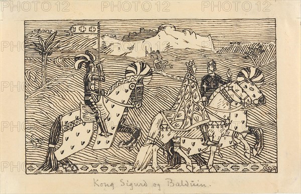 King Sigurd and King Baldwin of Jerusalem ride to the river Jordan, 1899. Creator: Munthe, Gerhard (1849-1929).